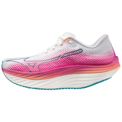 Zapatillas Para Correr Mizuno WAVE Rebellion Pro Mujer - Blancos / Plateados / Rosas - Chile M516QU